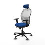 PIQUERAS Y CRESPO Silla de oficina Jorquera con mecanismo Sincro/Traslack Azul y Blanco