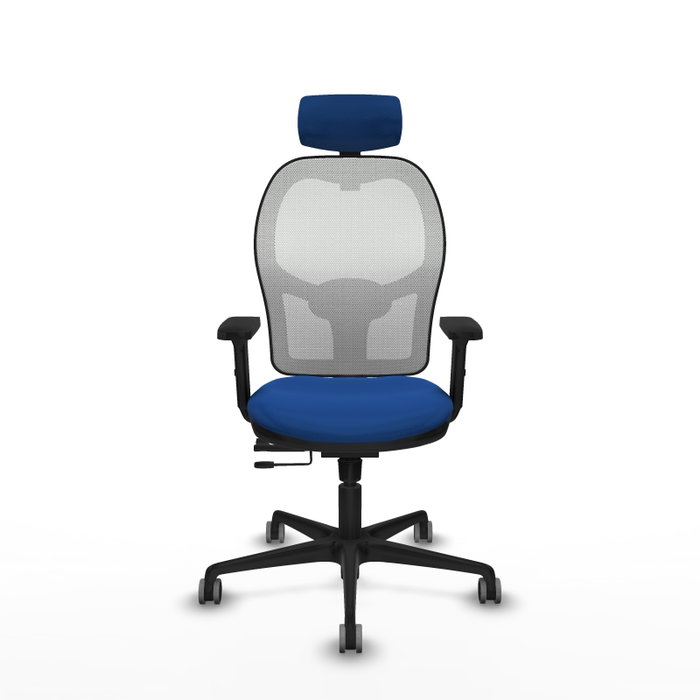 PIQUERAS Y CRESPO Silla de oficina Jorquera con mecanismo Sincro/Traslack Azul y Blanco