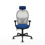 PIQUERAS Y CRESPO Silla de oficina Jorquera con mecanismo Sincro/Traslack Azul y Blanco
