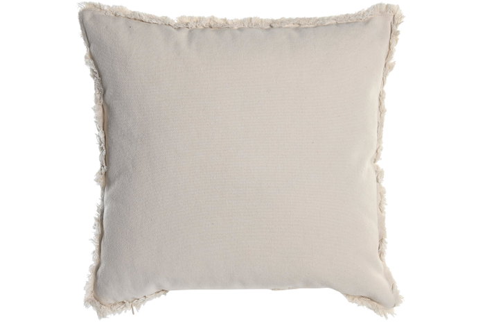 DKD Home Decor Set de 2 Cojines 45x45x10 cm Azul Marino y Blanco con Flecos