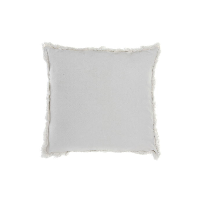 DKD Home Decor Set de 2 Cojines 45x45x10 cm Azul Marino y Blanco con Flecos