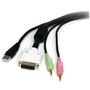 StarTech Cable Switch KVM 4 en 1 con Conectores DVI-I y USB 2.0 para Monitor, Teclado y Ratón - 1.8 m