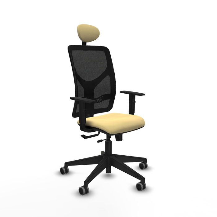 PIQUERAS Y CRESPO Silla de oficina Motilla con mecanismo Sincro/Traslack, Crema y Negro PIQUERAS Y CRESPO Silla de oficina Motilla con mecanismo Sincro/Traslack, Crema y Negro