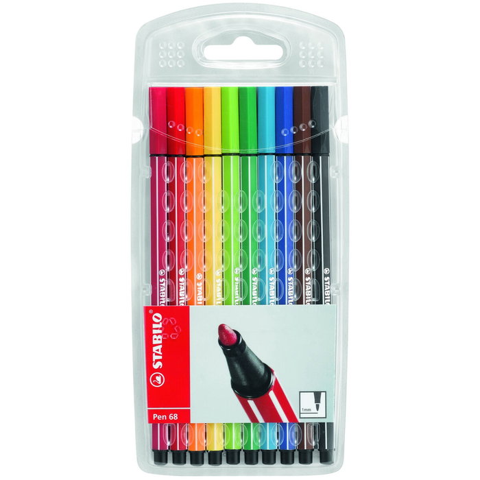 Stabilo Pen 68 Estuche de 10 Rotuladores Surtidos en Estuche Plástico