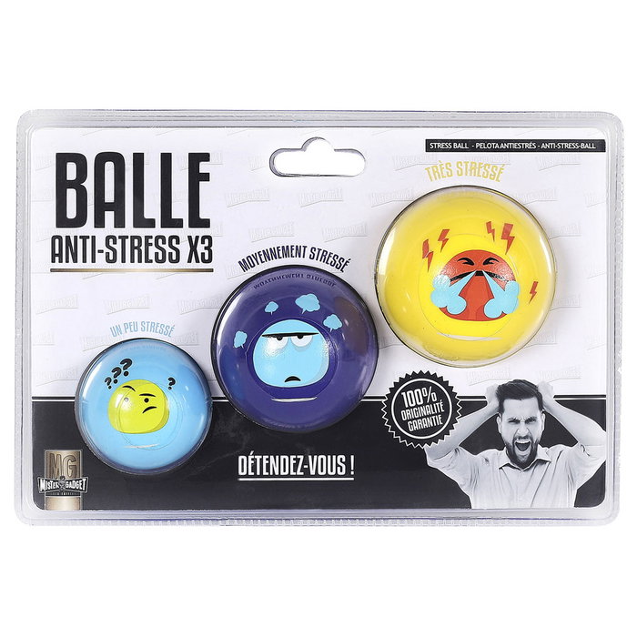 Mister Gadget Juego de 3 Pelotas Antiestrés para Relajarse y Despejar la Mente Mister Gadget Juego de 3 Pelotas Antiestrés para Relajarse y Despejar la Mente