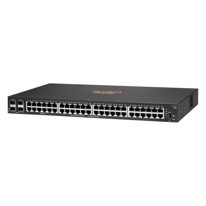 HPE Aruba CX 6000 Switch 48 Puertos Gigabit Ethernet + 4 SFP, Gestionado Capa 3 (L3), Montaje Rack 1U, Modelo 48G 4SFP