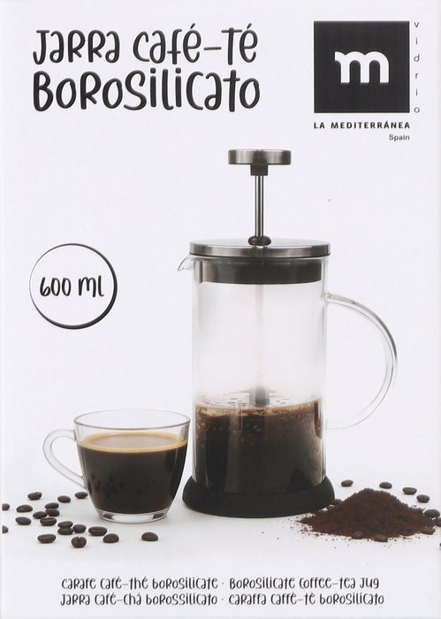 Inde Jarra de Vidrio para Café y Té, 600 ml, 8 Unidades