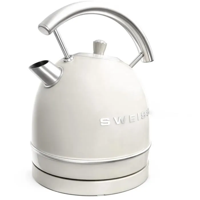 Sweiss KTL8 Hervidor Vintage, 2200 W, 1.8 L, Base Giratoria, Beige