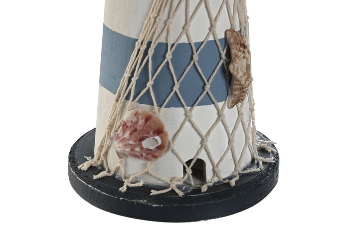 DKD Home Decor Faro Figura Decorativa Azul Marino y Celeste 14 x 40 x 14 cm (2 Unidades) Led Mdf