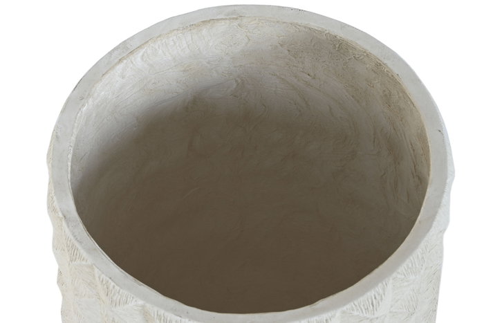 DKD Home Decor Macetero de Fibra Arcilla Desgastado Crudo 35x35x60