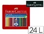 Faber Castell Lápices de Colores Acuarelables Colour Grip Triangular 24 Colores Surtidos Caja Metálica