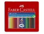 Faber Castell Lápices de Colores Acuarelables Colour Grip Triangular 24 Colores Surtidos Caja Metálica