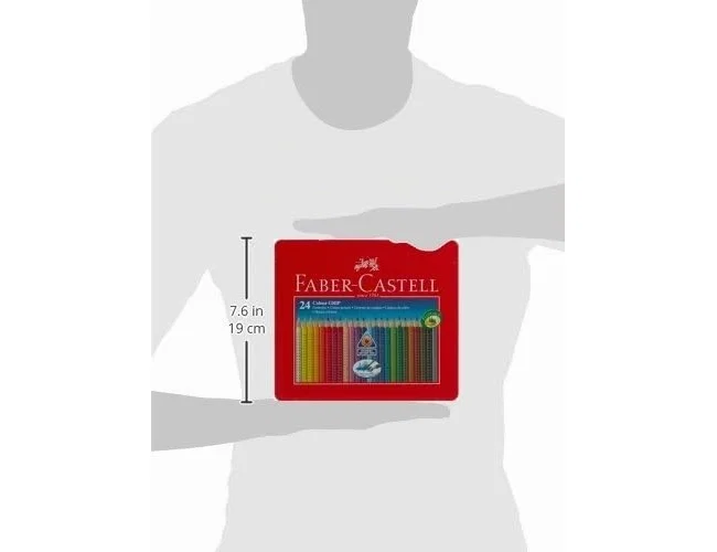 Faber castell Lápices de colores acuarelables Colour Grip triangular 24 colores surtidos caja metálica
