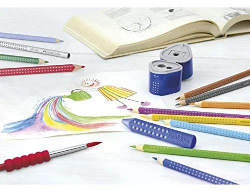 Faber castell Lápices de colores acuarelables Colour Grip triangular 24 colores surtidos caja metálica