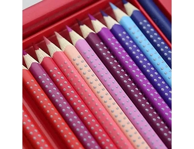 Faber castell Lápices de colores acuarelables Colour Grip triangular 24 colores surtidos caja metálica