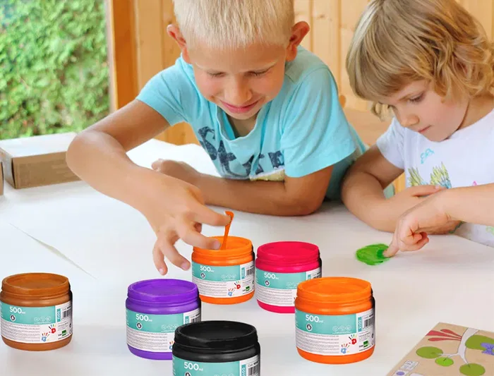 Liderpapel Pintura de Dedos Violeta Tarrina 500 cc Fácil Lavado Base Agua Sin Gluten Normativa Europea