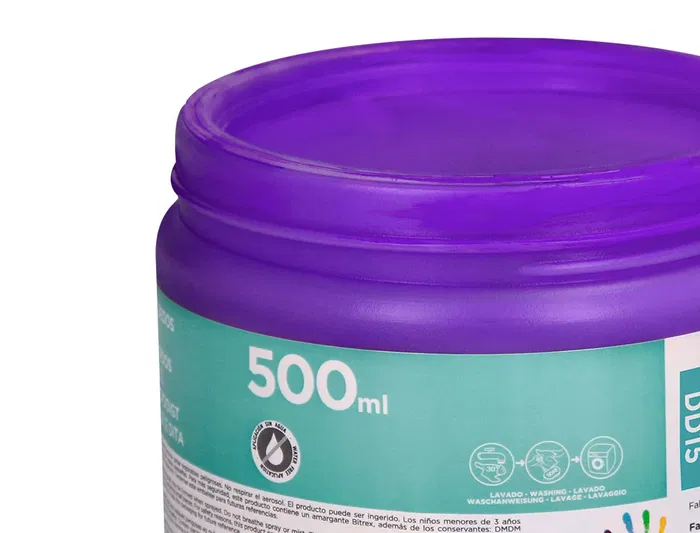 Liderpapel Pintura de Dedos Violeta Tarrina 500 cc Fácil Lavado Base Agua Sin Gluten Normativa Europea