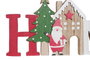 DKD Home Decor Decoración de Madera XMAS Surtido de 2 Unidades Rojo y Verde