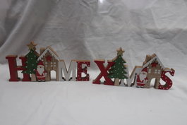 DKD Home Decor Decoración de Madera XMAS Surtido de 2 Unidades Rojo y Verde