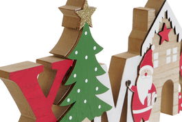 DKD Home Decor Decoracion Navidad Tradicional Xmas Rojo Verde 2 x 15 x 30 cm (6 Unidades)