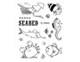 Innspiro Set sellos acrílicos Animales fondo marino 14x18cm