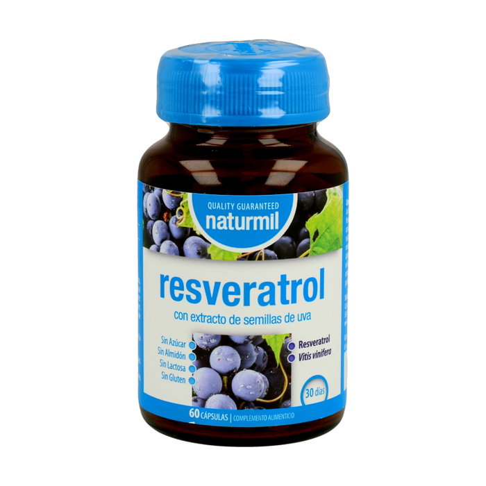 Naturmil Resveratrol 60 Cápsulas con Extracto de Semilla de Uva Vitis Vinifera Naturmil Resveratrol 60 Cápsulas con Extracto de Semilla de Uva Vitis Vinifera