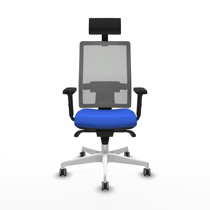 PIQUERAS Y CRESPO Silla de oficina Horna con mecanismo Sincro, Tela Azul y Malla Gris PIQUERAS Y CRESPO Silla de oficina Horna con mecanismo Sincro, Tela Azul y Malla Gris