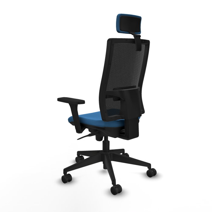 PIQUERAS Y CRESPO Silla de oficina Horna con mecanismo Sincro, Azul claro y Negro