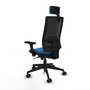 PIQUERAS Y CRESPO Silla de oficina Horna con mecanismo Sincro, Azul claro y Negro
