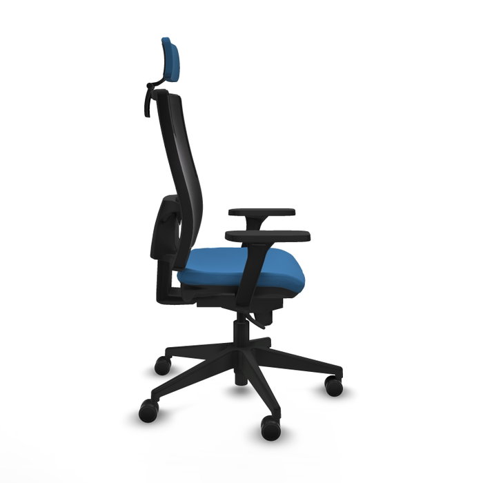 PIQUERAS Y CRESPO Silla de oficina Horna con mecanismo Sincro, Azul claro y Negro