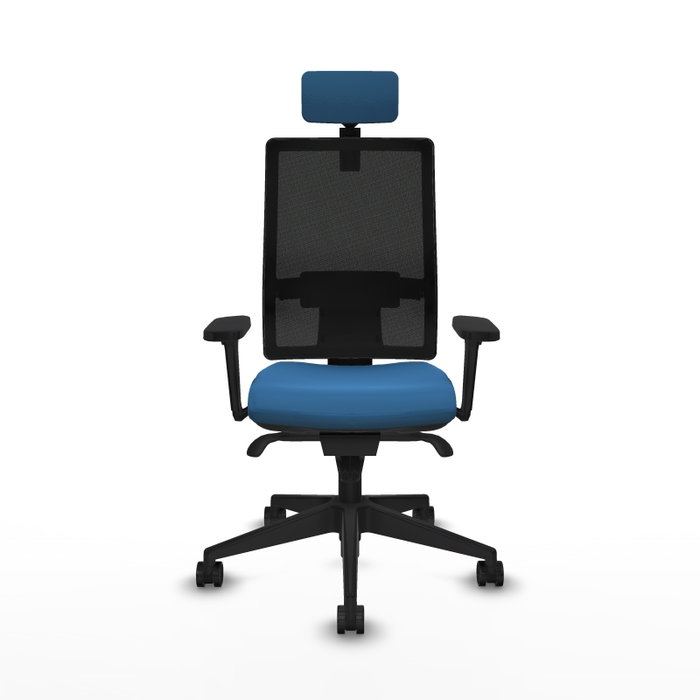 PIQUERAS Y CRESPO Silla de oficina Horna con mecanismo Sincro, Azul claro y Negro