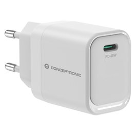 Conceptronic ALTHEA19W45 Cargador USB-C GaN 45W Blanco