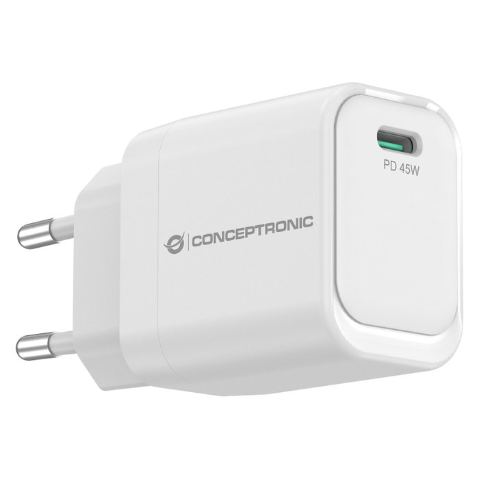 Conceptronic ALTHEA19W45 Cargador USB-C GaN 45W Blanco