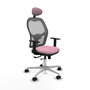 PIQUERAS Y CRESPO Silla de oficina Jorquera Rosa/Gris con Mecanismo Sincro/Traslack