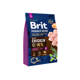 Brit Premium Dog Nature Adult Small 3kg, Pienso para Perros Adultos de Razas Pequeñas, 1-10 Kg, 50% Pollo