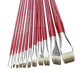 VAN GOGH Set de 3 Pinceles Toray Mango Largo Rojo Plano 278/20 Nº20