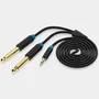 Vention BACBI Cable de Audio Estéreo 3.5mm Macho a 2 x 6.35mm (Jack 6.5) Macho - 3 Metros, Color Negro, Plug and Play
