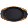 Dangrill Plato Oval Hierro 15x22cm Con Bandeja Bambú