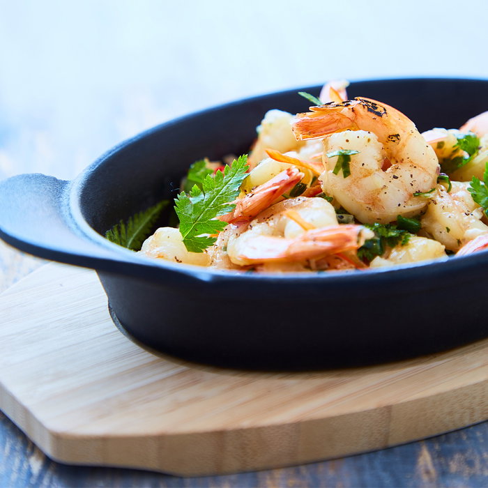 Dangrill Plato Oval Hierro 15x22cm Con Bandeja Bambú