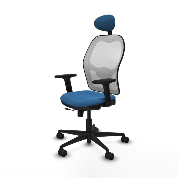 PIQUERAS Y CRESPO Silla de oficina Jorquera Azul claro con malla Blanca