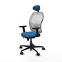 PIQUERAS Y CRESPO Silla de oficina Jorquera Azul claro con malla Blanca