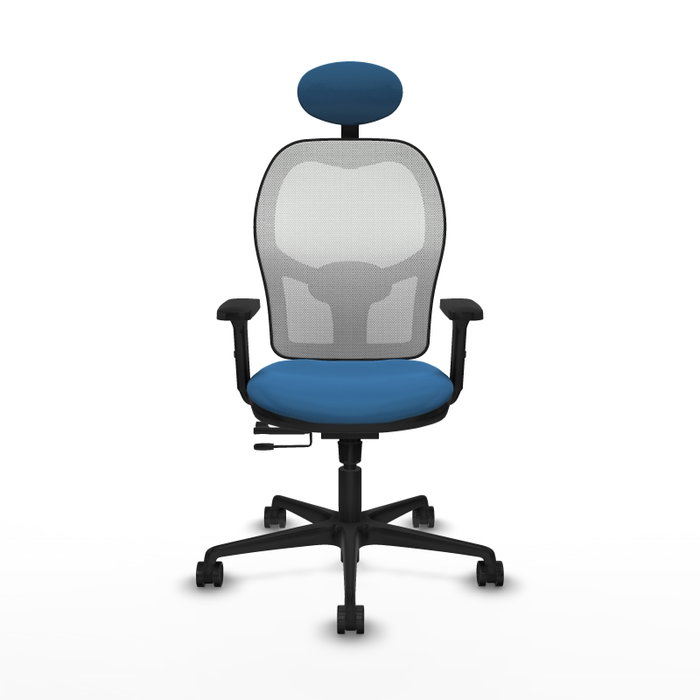 PIQUERAS Y CRESPO Silla de oficina Jorquera Azul claro con malla Blanca