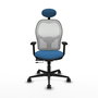 PIQUERAS Y CRESPO Silla de oficina Jorquera Azul claro con malla Blanca