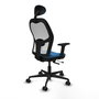 PIQUERAS Y CRESPO Silla de oficina Jorquera Azul claro con malla Blanca