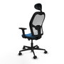 PIQUERAS Y CRESPO Silla de oficina Jorquera Azul claro con malla Blanca