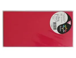Clairefontaine Pollen Sobres Rojo grosella 110x220 mm, pack de 5 unidades