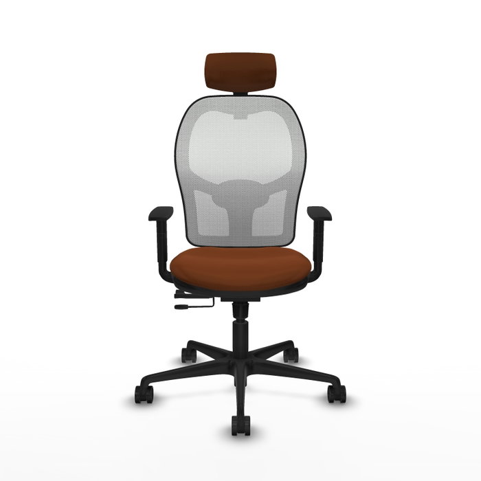 PIQUERAS Y CRESPO Silla de oficina Jorquera con mecanismo Sincro/Traslack, Marrón y Blanco PIQUERAS Y CRESPO Silla de oficina Jorquera con mecanismo Sincro/Traslack, Marrón y Blanco