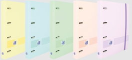 OXFORD Carpebloc Polyfoam A5+ con 4 anillas de 25mm y recambio de hojas dots colores pastel, pack de 5
