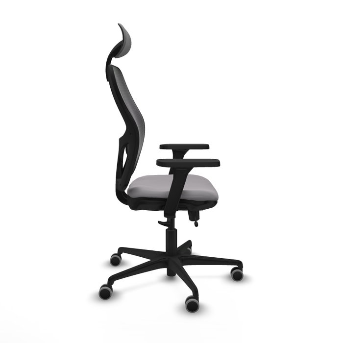 PIQUERAS Y CRESPO Silla de oficina Jorquera Gris y Negro con Brazos 3D