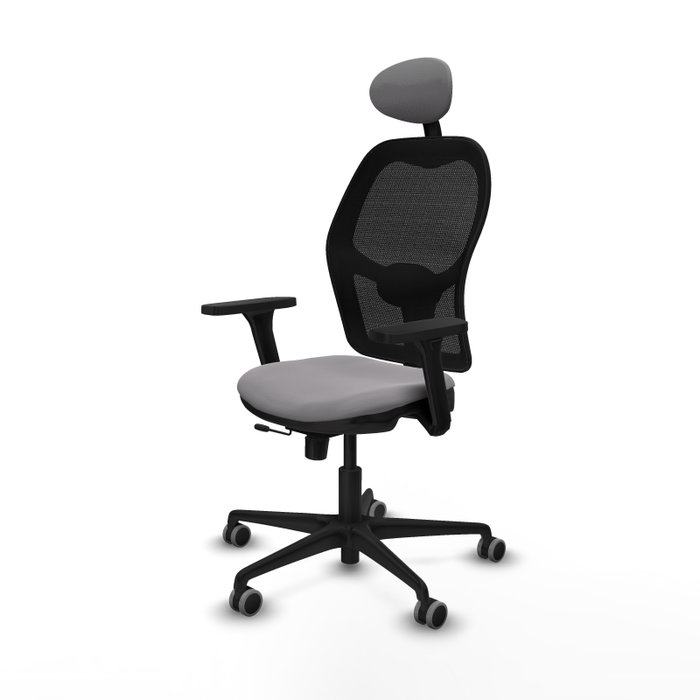 PIQUERAS Y CRESPO Silla de oficina Jorquera Gris y Negro con Brazos 3D